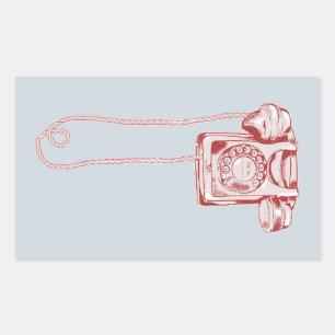 Sticker Rectangulaire téléphone à cadran rotatif des années 80