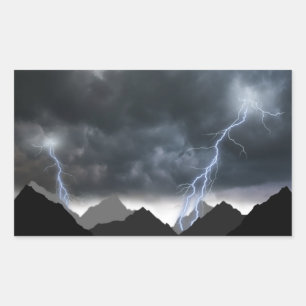 Sticker Rectangulaire Tempête sur la montagne