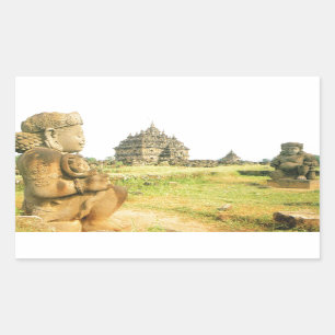 Sticker Rectangulaire Temple bouddhiste de Pleosan, Prabanam, Java,