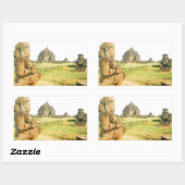 Sticker Rectangulaire Temple bouddhiste Pleosan, Prabanam, Java, Indonés (Feuille)