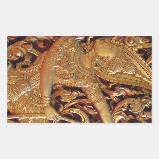 Sticker Rectangulaire Temple bouddhiste thaïlandais Détail (Devant)