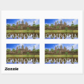 Sticker Rectangulaire Temple d'Angkor Vat | Kampuchea, Cambodge (Feuille)