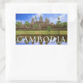 Sticker Rectangulaire Temple d'Angkor Vat | Kampuchea, Cambodge (Sac)