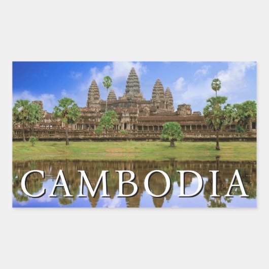 Sticker Rectangulaire Temple d'Angkor Vat | Kampuchea, Cambodge (Devant)