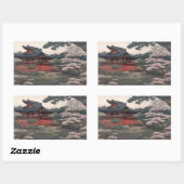 Sticker Rectangulaire Temple on the river - Japan (Feuille)