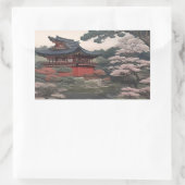 Sticker Rectangulaire Temple on the river - Japan (Sac)