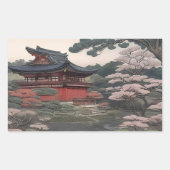 Sticker Rectangulaire Temple on the river - Japan (Devant)