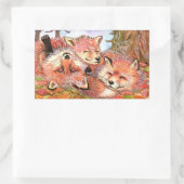 Sticker Rectangulaire Temps de lecture des renards (Sac)