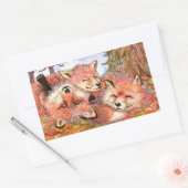 Sticker Rectangulaire Temps de lecture des renards (Enveloppe)