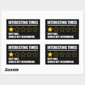 Sticker Rectangulaire Temps Intéressant - Très Mauvais Ne Recommanderait (Feuille)