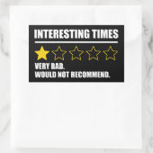 Sticker Rectangulaire Temps Intéressant - Très Mauvais Ne Recommanderait (Sac)
