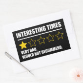 Sticker Rectangulaire Temps Intéressant - Très Mauvais Ne Recommanderait (Enveloppe)