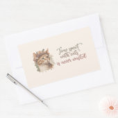 Sticker Rectangulaire Temps passé avec chats mignon Chat Aquarelle Desig (Enveloppe)