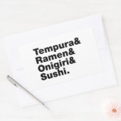 Sticker Rectangulaire Tempura & Ramen & Onigiri & Sushi. (Enveloppe)