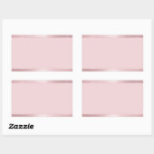 Sticker Rectangulaire Tendance Élégant Moderne Rose Or Modèle Vierge (Feuille)