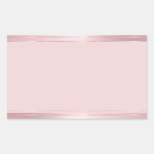 Sticker Rectangulaire Tendance Élégant Moderne Rose Or Modèle Vierge (Devant)