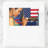 Sticker Rectangulaire Tenez-vous grand et tenez-vous debout pour la libe (Sac)