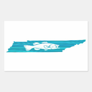Sticker Rectangulaire Tennessee Wave Fishing