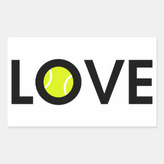 Sticker Rectangulaire Tennis Ball LOVE
