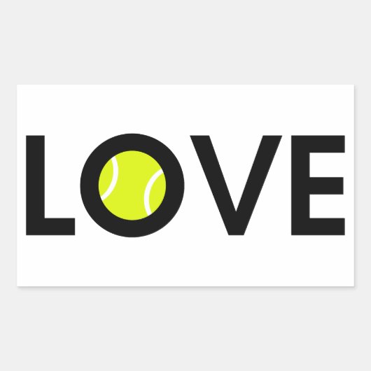 Sticker Rectangulaire Tennis Ball LOVE (Devant)