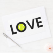 Sticker Rectangulaire Tennis Ball LOVE (Enveloppe)