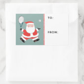 Sticker Rectangulaire Tennis Christmas Cadeaux Tags (Sac)