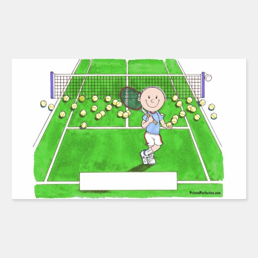 Sticker Rectangulaire Tennis Male (Devant)