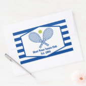 Sticker Rectangulaire Tennis sur mesure Country Club Bleu rayé (Enveloppe)