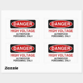 Sticker Rectangulaire Tension élevée dangereuse (Feuille)