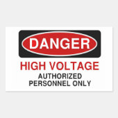 Sticker Rectangulaire Tension élevée dangereuse (Devant)