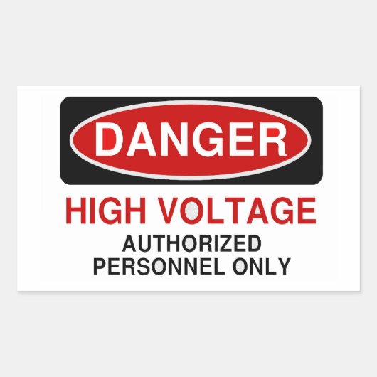 Sticker Rectangulaire Tension élevée dangereuse (Devant)