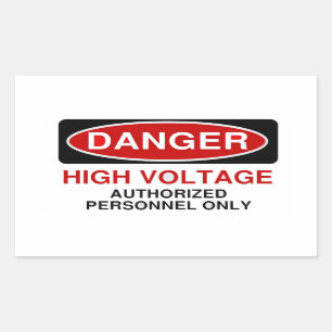 Sticker Rectangulaire Tension élevée dangereuse