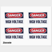 Sticker Rectangulaire Tension élevée dangereuse (Feuille)