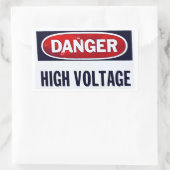 Sticker Rectangulaire Tension élevée dangereuse (Sac)