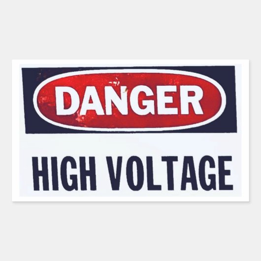 Sticker Rectangulaire Tension élevée dangereuse (Devant)