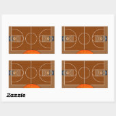 Sticker Rectangulaire terrain de basket-ball (Feuille)