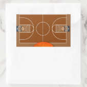 Sticker Rectangulaire terrain de basket-ball (Sac)