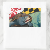 Sticker Rectangulaire Terrapin, citoyen du Maryland, tortue (Sac)