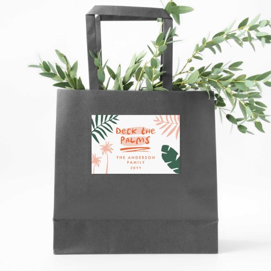 Sticker Rectangulaire terrasse palmiers noël tropical moderne