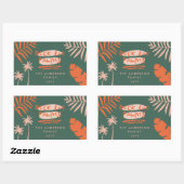 Sticker Rectangulaire terrasse palmiers noël tropical moderne (Feuille)