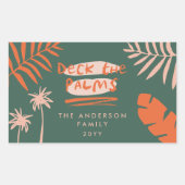 Sticker Rectangulaire terrasse palmiers noël tropical moderne (Devant)