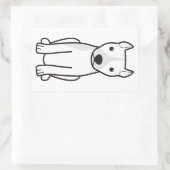 Sticker Rectangulaire Terrier américain à bec (Oreilles hachées) (Sac)