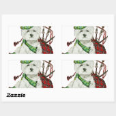Sticker Rectangulaire Terrier de West Highland (Feuille)