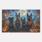 Sticker Rectangulaire Térrier Écossais Halloween Effrayant (Devant)