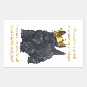 Sticker Rectangulaire Terrier Écossais Roi Heureux