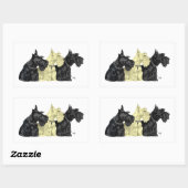 Sticker Rectangulaire Terriers écossais noirs et roux (Feuille)