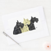 Sticker Rectangulaire Terriers écossais noirs et roux (Enveloppe)