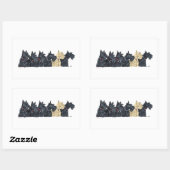 Sticker Rectangulaire Terriers écossais noirs et roux (Feuille)