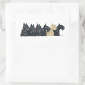 Sticker Rectangulaire Terriers écossais noirs et roux (Sac)