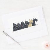 Sticker Rectangulaire Terriers écossais noirs et roux (Enveloppe)